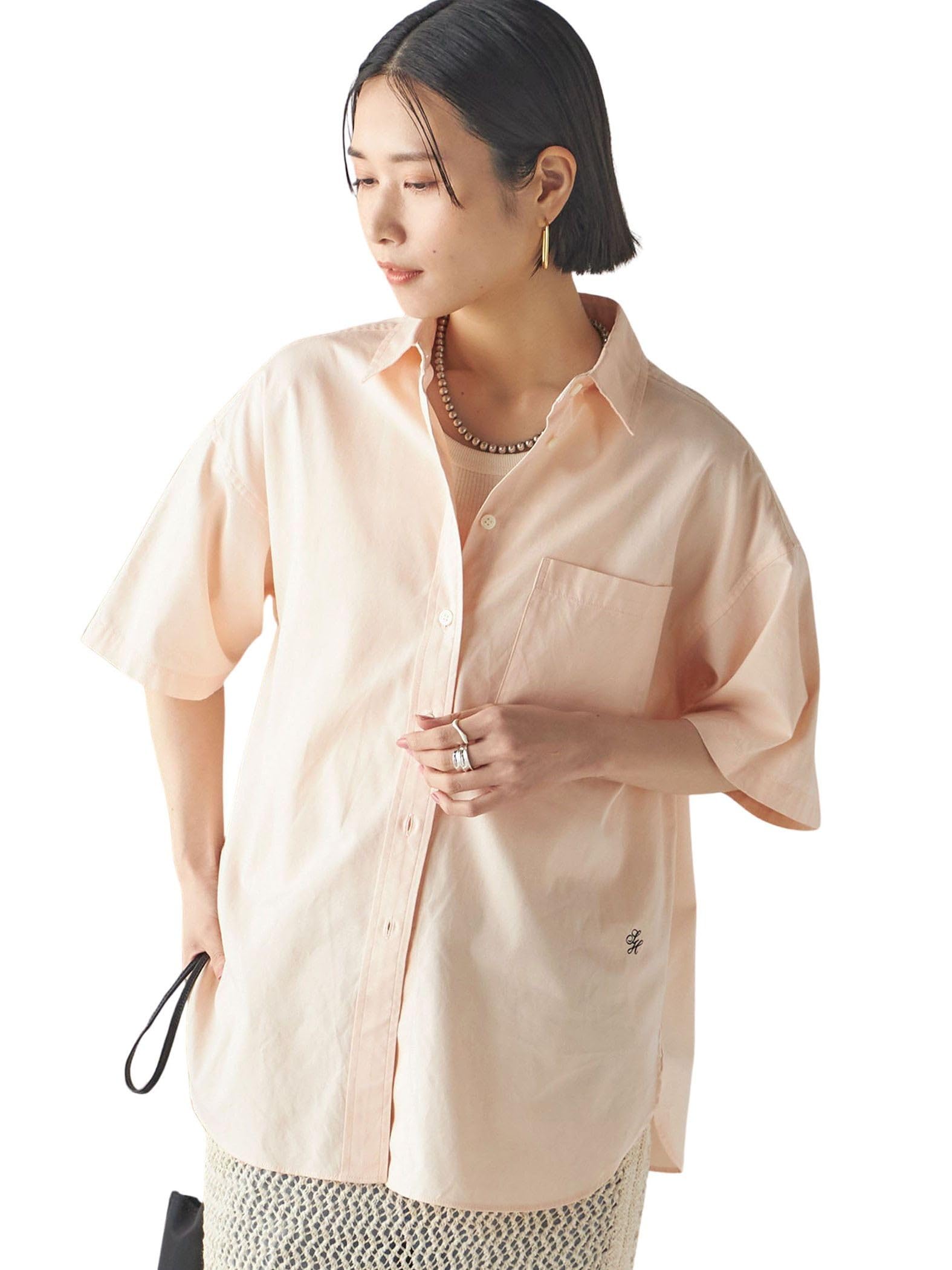 

Ships for Women Machine Washable Oxford Embroidered Short Sleeve Baby One Size Shirt, 311511708, Pink,