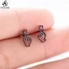 Cute Ballet Earings Women Jewelry Minimalist Puzzle Dinosaur Map Wave Cat Stainless Steel Stud Earrings Girls Pendientes