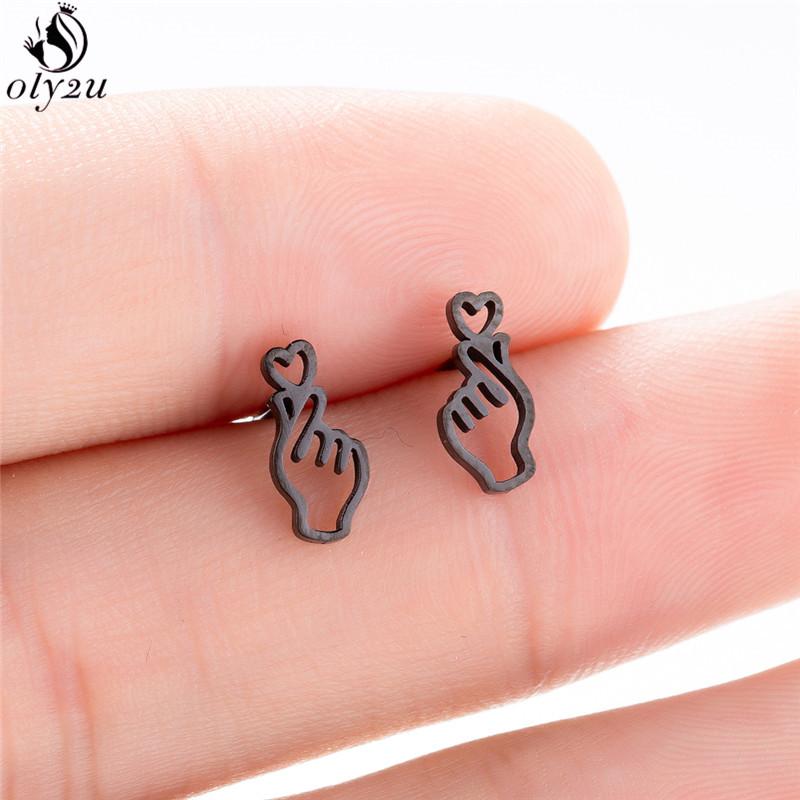 Cute Ballet Earings Women Jewelry Minimalist Puzzle Dinosaur Map Wave Cat Stainless Steel Stud Earrings Girls Pendientes