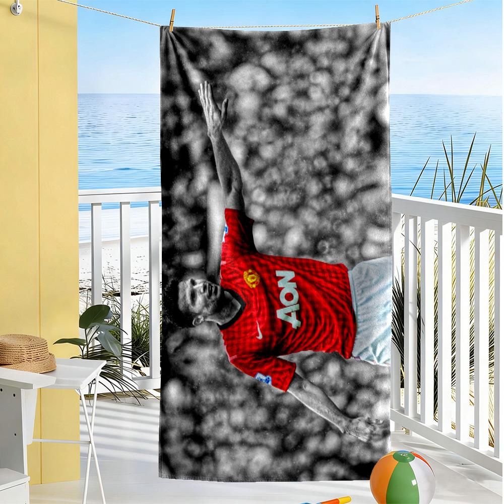 Football Player Celebration Moment Beach Towel Super Soft & Absorbent Comfortable Lightweight
