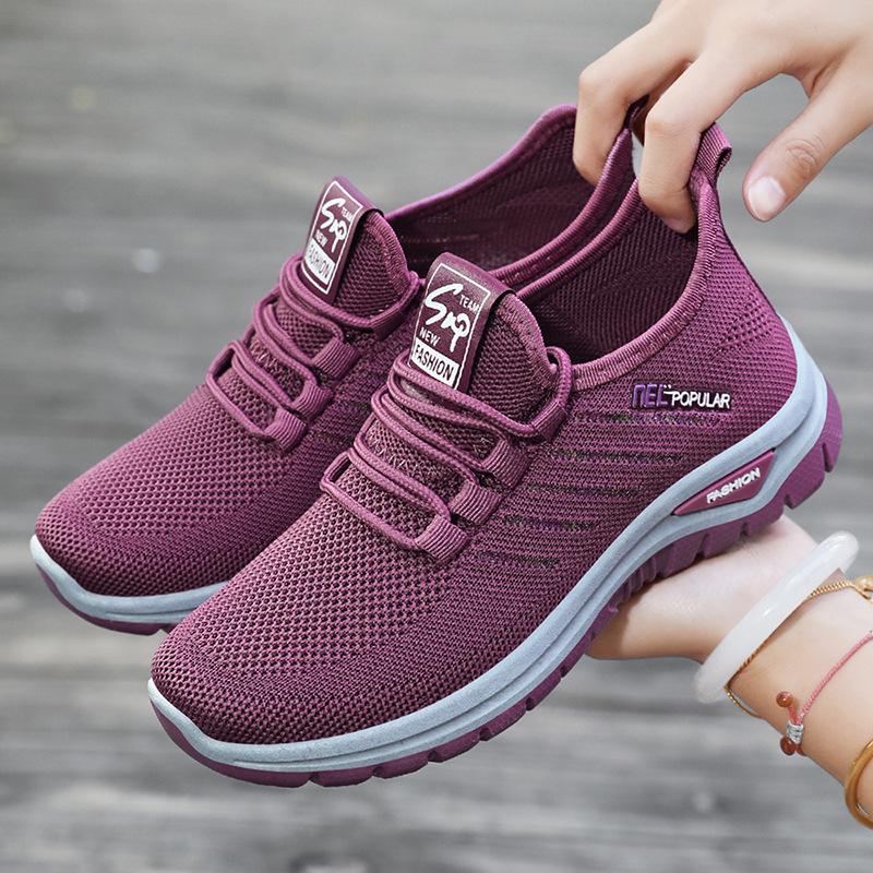 Changfengshu Processing and customization of new women's shoes, mesh breathable casual shoes, lace-up sports shoes, comfortable soft-soled single shoe