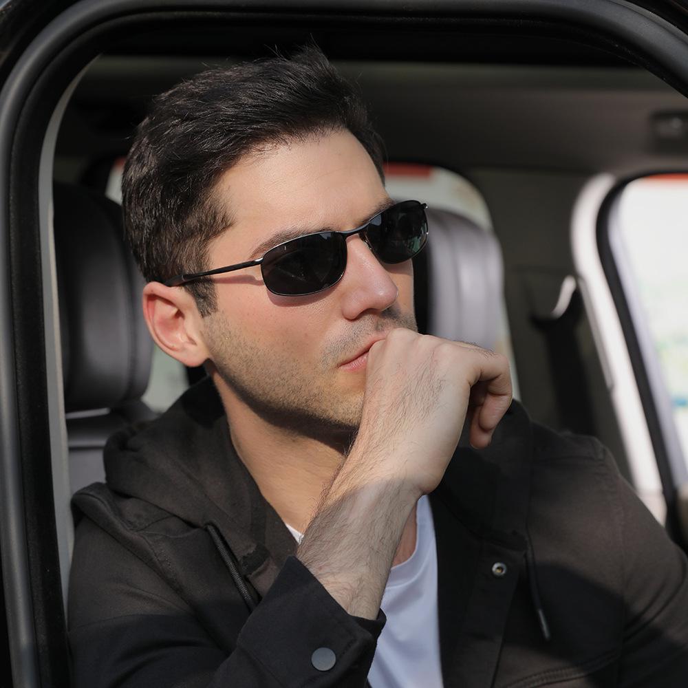 Sunglasses Square Men Vintage Polarized Brand Designer Classic Shades Sun Glasses Driving