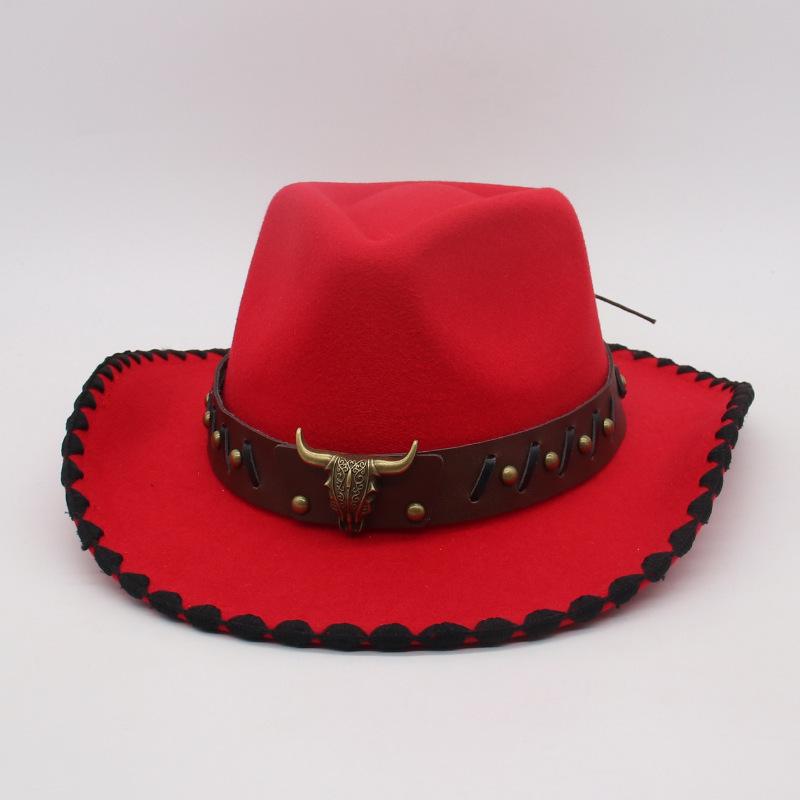 Tibetan Vacation Hemming Top Hat Men'S And Women'S Hat Cowboy Hat Simple Ethnic Style Jazz Hat