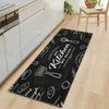 Black Chalkboard Kitchen Utensil Print Runner Mat Non Slip Oil Water Resistant Long Floor Mat for Kitchen Sink Home Decor