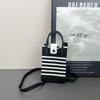 New mobile phone bag knitted hollow stripe color matching national leisure style fashion casual versatile daily commuting mobile phone