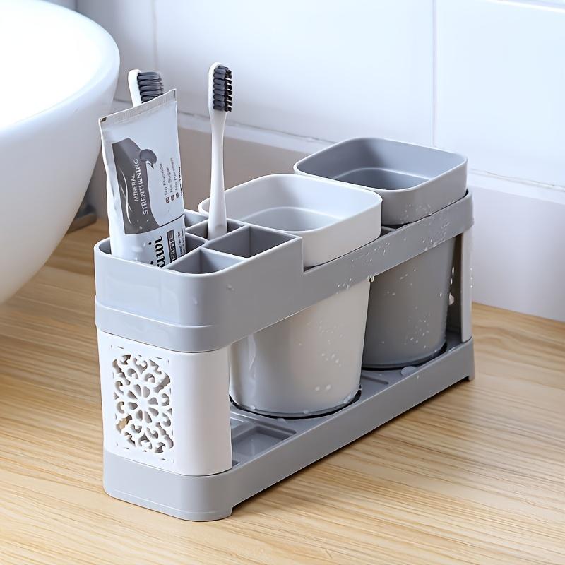 Mundspülbecher Zahnbürsten Zahnpasta Halter Badezimmer Organizer Set Unabhängige Aufbewahrung Heimdekor Badezimmer Wasserdicht Drainagefunktion