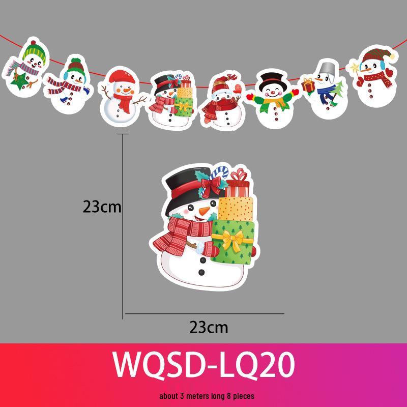24 Christmas Cartoon Store Paper Bunting Flags for Festive Atmosphere