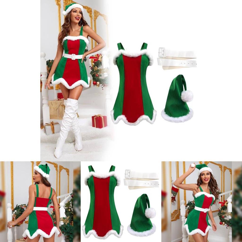Christmas Party Stage Costume For Women With Polyester Material For Festive Events
