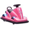 Stoßauto für Kinder, 360 Grad drehbar, Lenkrad, LED-Lichter, Musikfunktion, 3-8 Jahre, Pink