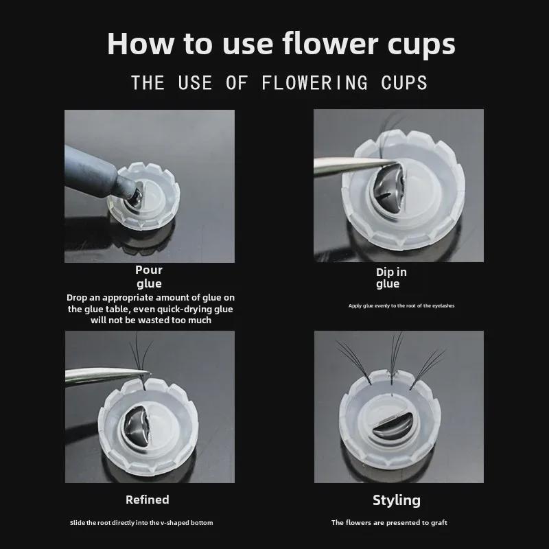 100 Pcs Sunflower Eyelash Glue Cups for Grafting