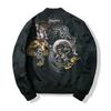 Japanese Style Embroidered MA-1 Pilot Jacket Men Women Slim Fit Casual Bomber With Stand Collar Zipper