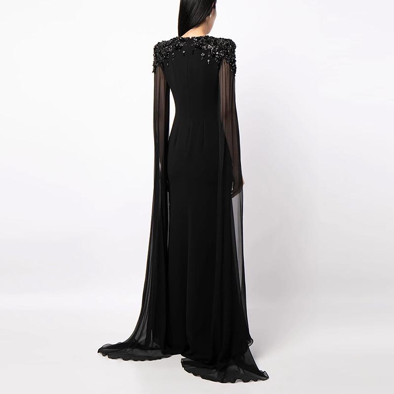 European & American Fashion Rhinestone Long Dress 2025 - Beaded Evening Gown