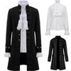 2021 European & American Men's Solid Color Steampunk Retro Stand Collar Coat