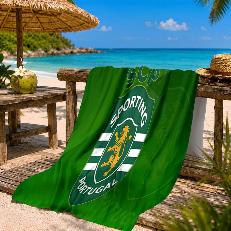 Sporting Portugal Crest Beach Towel Microfiber Beach Towel, Lightweight and Quick-Dry, for Summer Travel, Swimming Pool Fan Birthday Gift