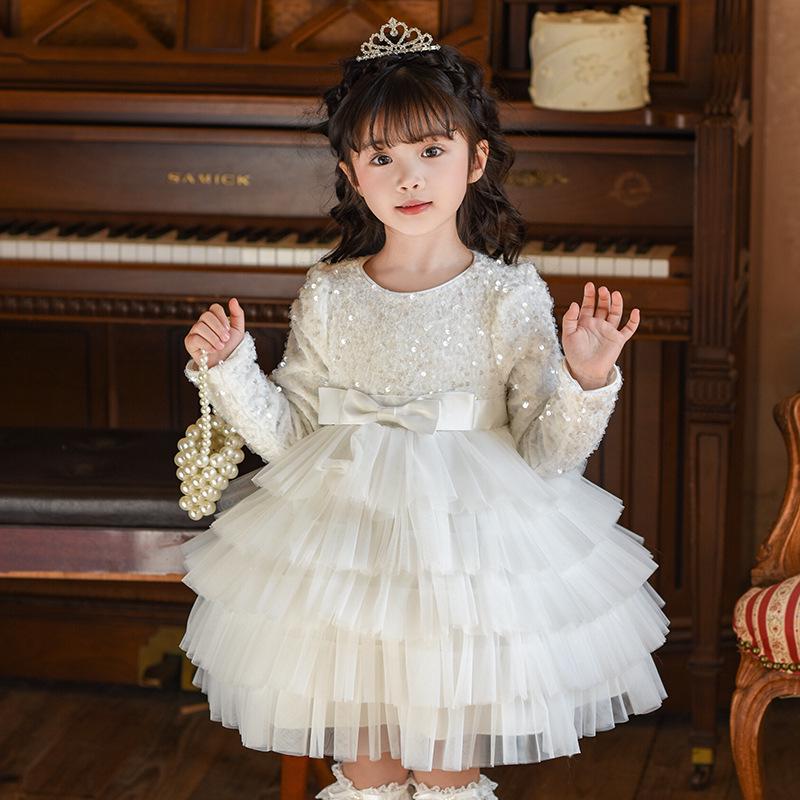 Пышное тюлевое платье принцессы для девочек на свадьбы и выступления на пианино 110 cm