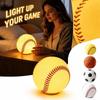 Softball Shaped Night Light for Bedroom Desk Bedside Decor, Cute Baseball Ball Lamp