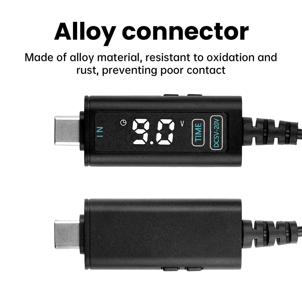 USB Adjustable Boost Converter DC 5-10V to DC 5-20V Step-up Converter Fast Charging Cable for Router Laptop Desk Lamp