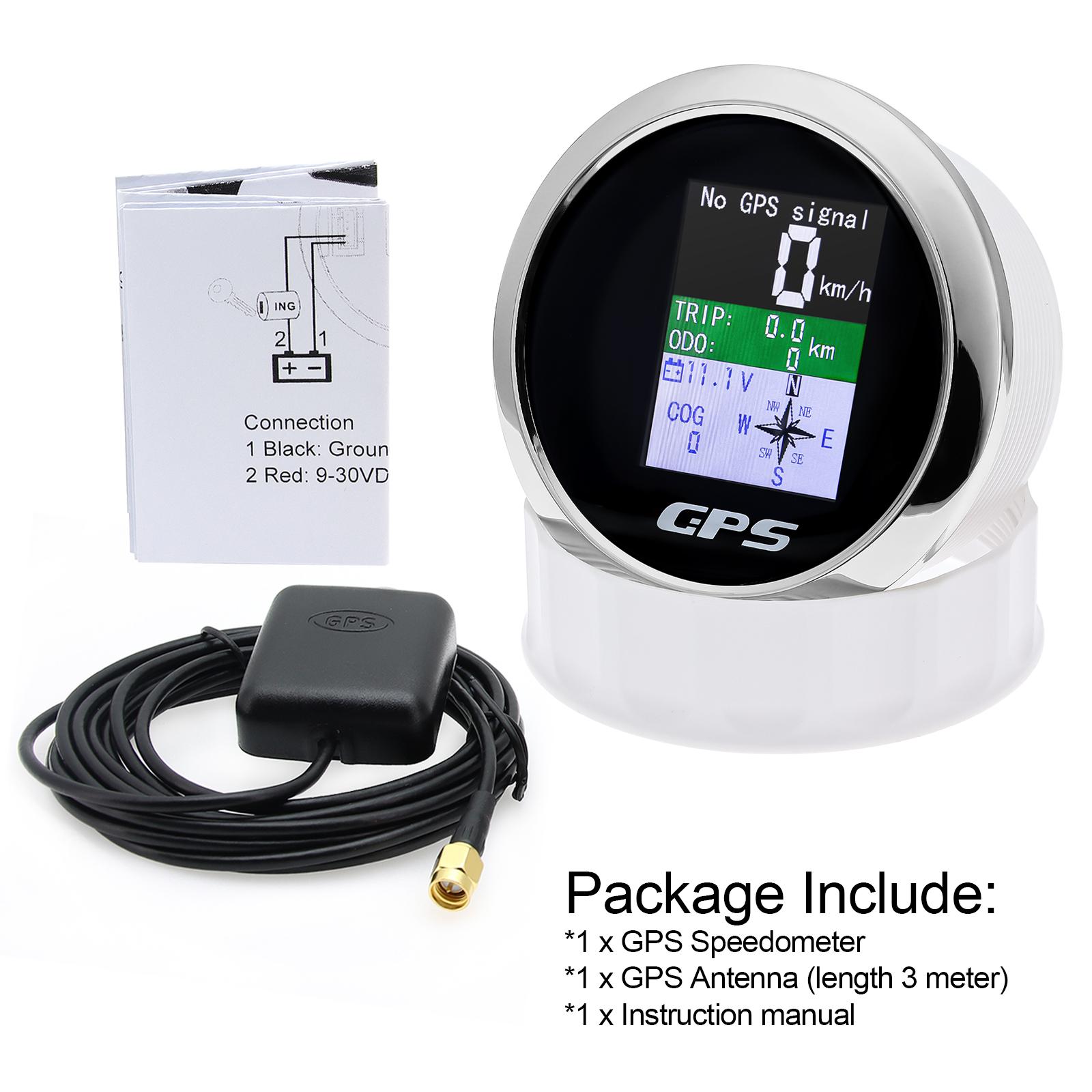 

Universal 85mm Digital TFT Screen GPS Speedometer Odometer With GPS Antenna Trip COG Waterproof Voltmeter for 12V Boat Car Moto