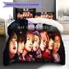 Juego de ropa de cama con estampado de grupo Kpop, funda nórdica, funda de almohada, decoración del hogar, regalo (1 * funda nórdica + 2 * fundas de almohada, sin núcleo)
