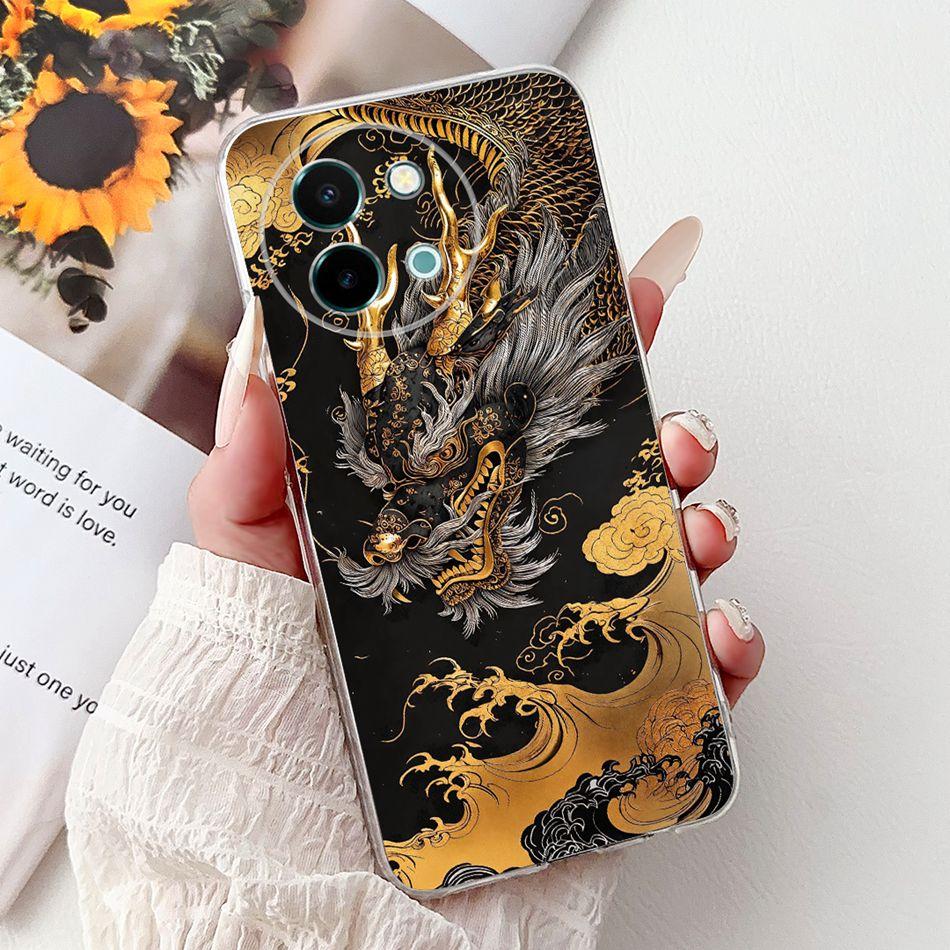 For Vivo Y38 Y58 2025 New Cool Dragon Tiger Painted Phone Case For Vivo Y38 Y58 5G Soft Silicone TPU Cases