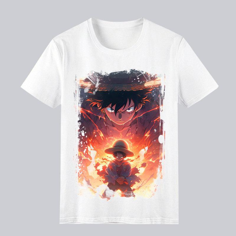 One Piece Printed T-shirt Luffy Casual and Comfortable High Quality Cotton Parent Child Clothing S разноцветный