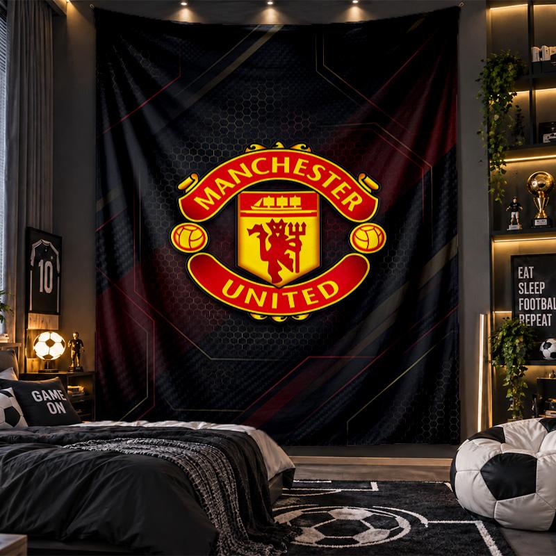 Wall Hanging Tapestry Manchester United Print Cloth for Living Room Bedroom Home Decor