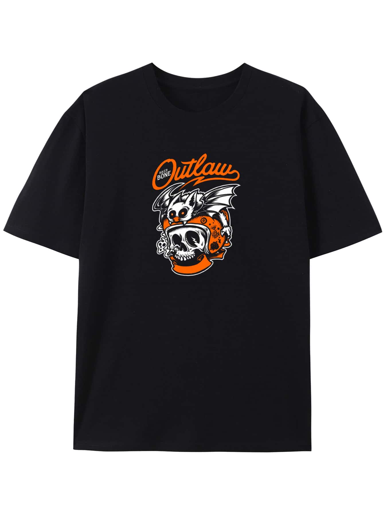 

Creative Printing Pattern|T-Shirt Outlaw Skull Graphic Tee - Bold And Edgy Design, Vintage Unisex Crewneck Tshirts XXL