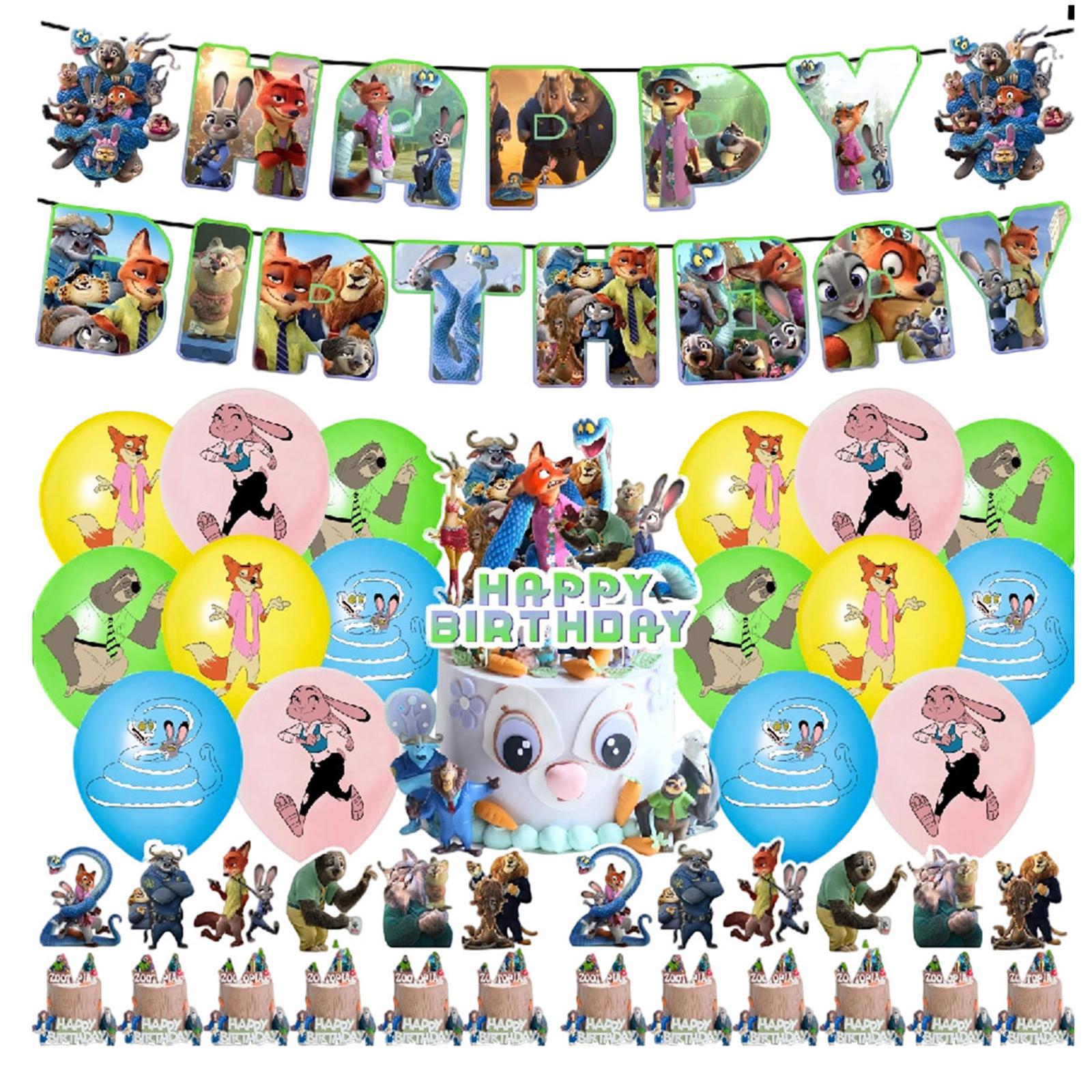 

Theme Birthday Party Decoration Birthday Flag Balloons Cake One Size белый