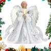 2025 Christmas Tree Lighted Angel Topper With String Light Xmas Tree Angel Doll Decoration For Fireplace Farmhouse Bedroom
