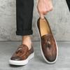 Loafers Mens Dress Shoes Luxury Brand Flat Shoes Business Office Casual Shoes Men Lightweight Leather Driving Loafer Moccasins