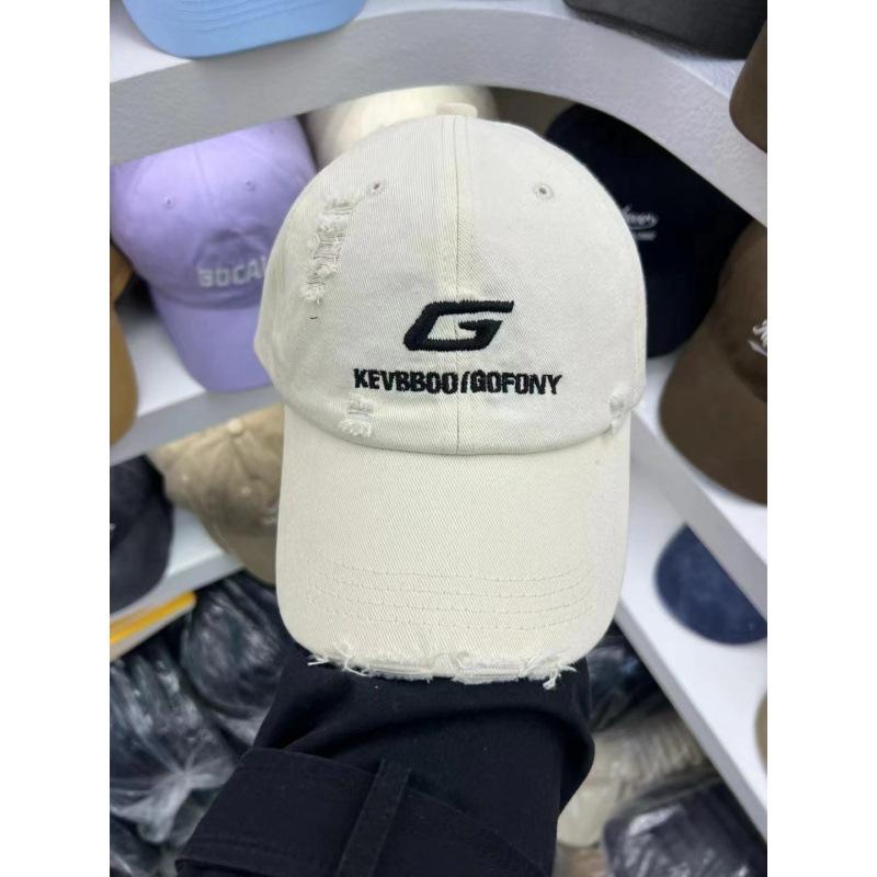 Top Goods! High-Quality Embroidered Ripped Baseball Caps, The Same Fashionable And Versatile Sunshade Cap For Men And Women, Showing A Small Tide