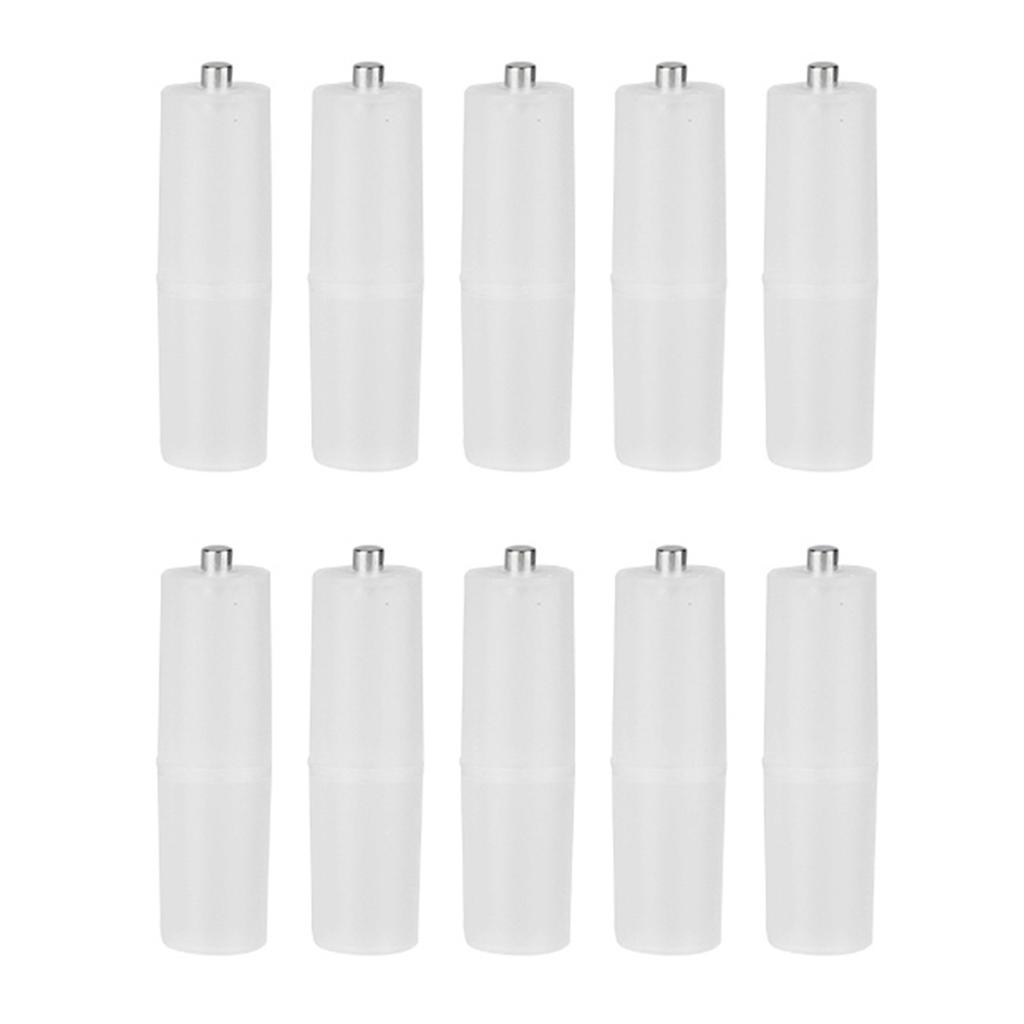 10PCS AAA To AA Size Cell Battery Converter Adapter Batteries Holder Case Switcher Transparent
