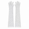 Stretchy Sheer Tulle Gloves Black White Bride Gloves Fashionable Fishnet Gloves  Wedding Bride