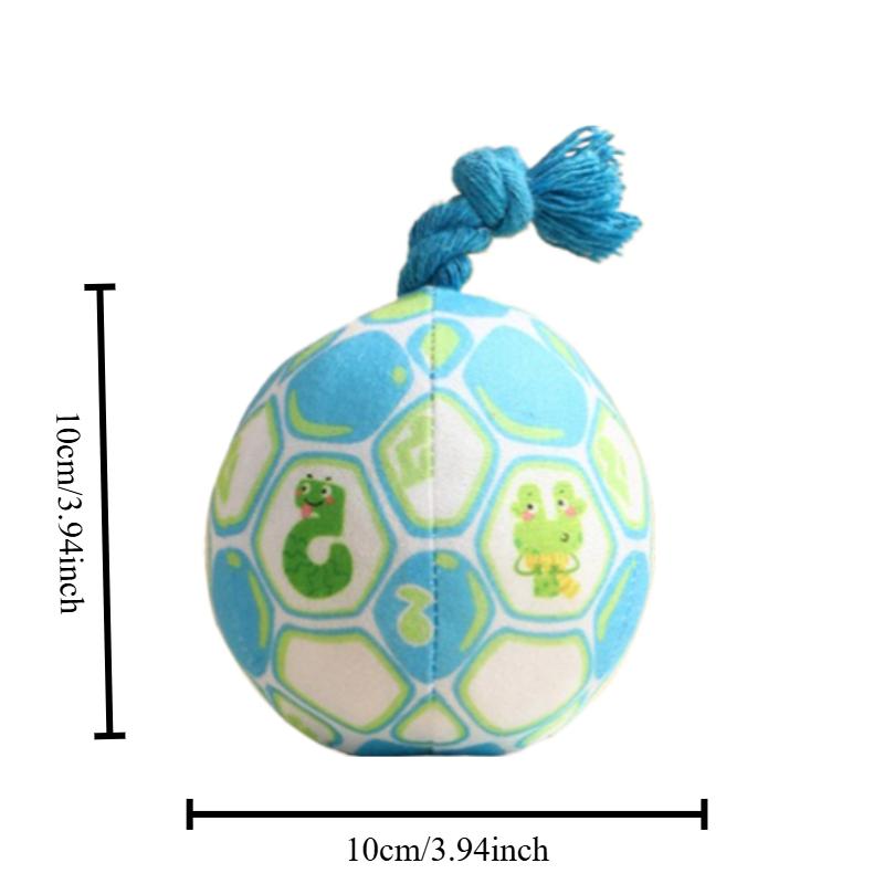

1pcs Interactive Squeaky Dog Ball Toy with Bell for Training and Relieving Boredom Chewing Clean Teeth Pets синий