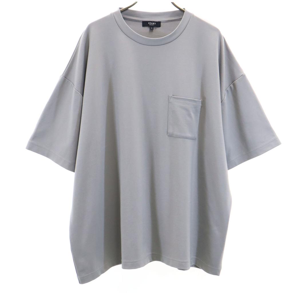 BEAMS HEART Short sleeve Plain T-shirt L gray Poke T Men's Used