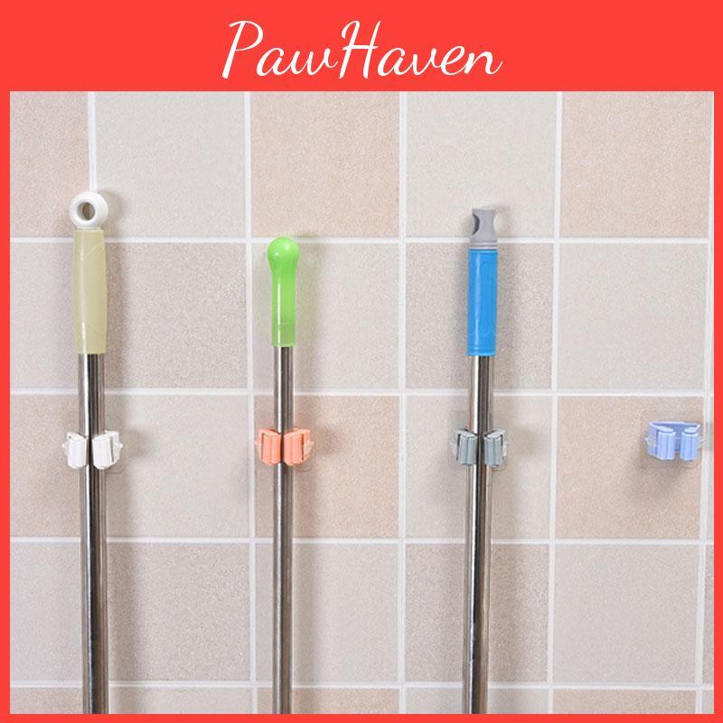 Versatile Wall Mounted Mop Organizer Holder With Durable Non-slip Design For Efficient Storage