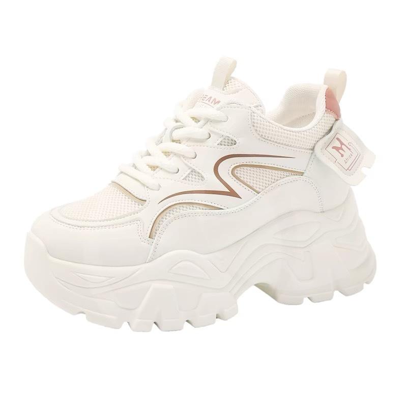 Zapatos pequeños para aumentar la altura, Zapatos blancos nuevos de verano para niños, finos, transpirables, con suela gruesa, Zapatos de papá finos y altos