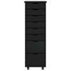 MOSS Mobile Drawer Cabinet In Black Solid Pine Wood