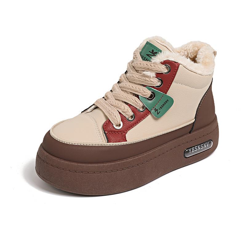 Cotton shoes women's winter new thick-soled casual velvet thickened warm soft-soled high-top sports shoes