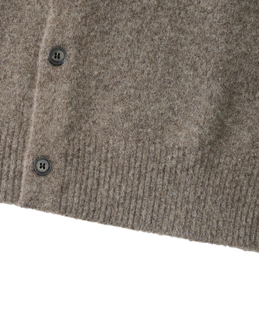 Analog Mood Handy Round Crop Fit Knit Cardigan (Mocha)