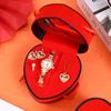 Women Watch Jewelry Gift Set Quartz Watch Rhinestone Necklace Earrings Ring Set Heart Shaped Gift Box Valentine's Day Gift Set