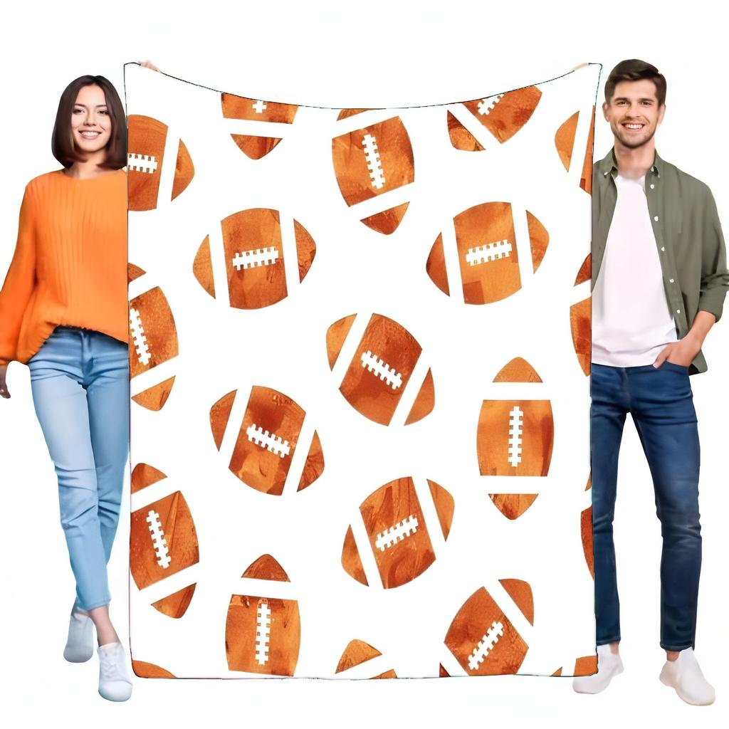 Football Pattern Blanket Cozy Soft Throw for Bed and Sofa Perfect for Sports Fans Gift Idea