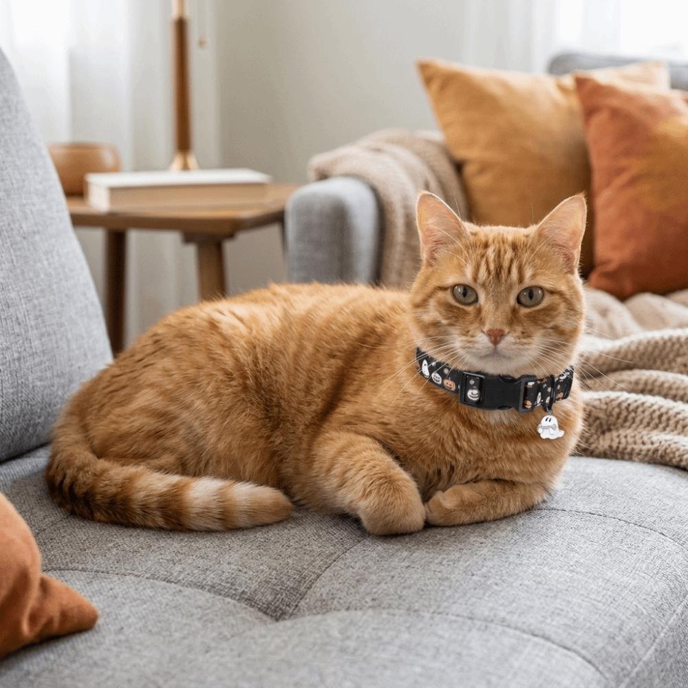 Decorative Halloween Cat Collar Printing Pattern Pet Neck Ring for Dogs Cats