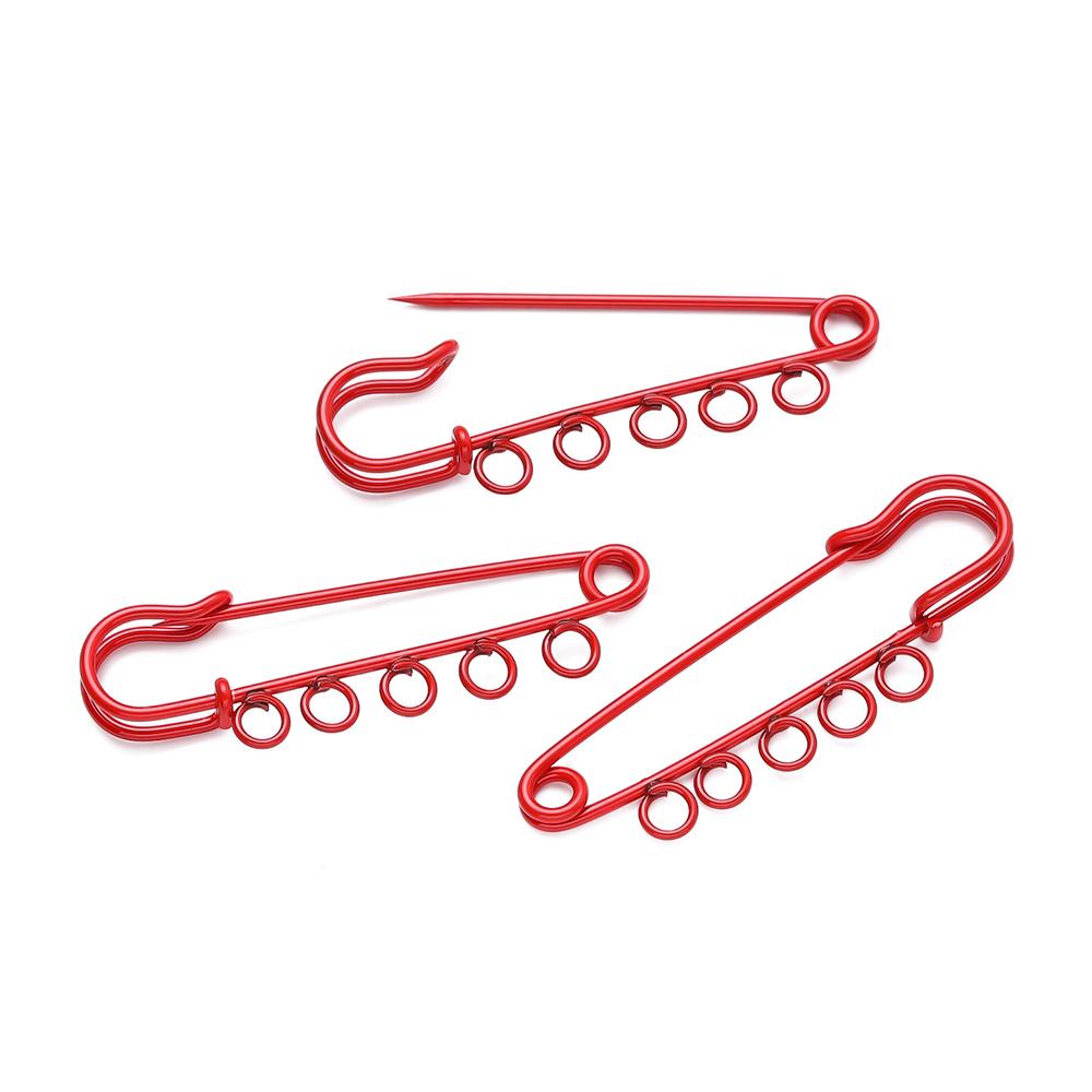 10pcs/lot Colorful Safety Pins Brooch Blank Base Brooch Pins 3/5 Rings Jewelry Pin for DIY Jewelry Making Supplies Accessorie