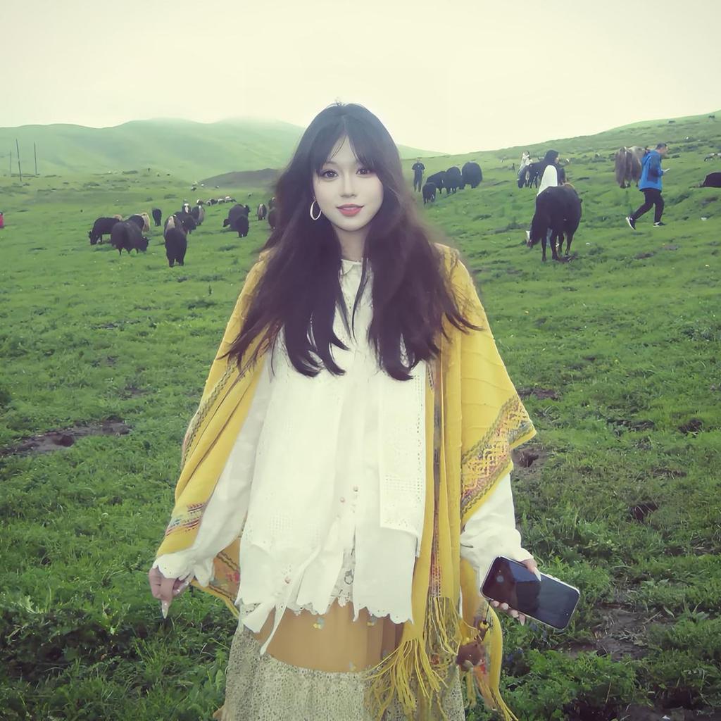 Kawanishi Yunnan Ethnic Yellow Shawl Cape Women's Outerwear