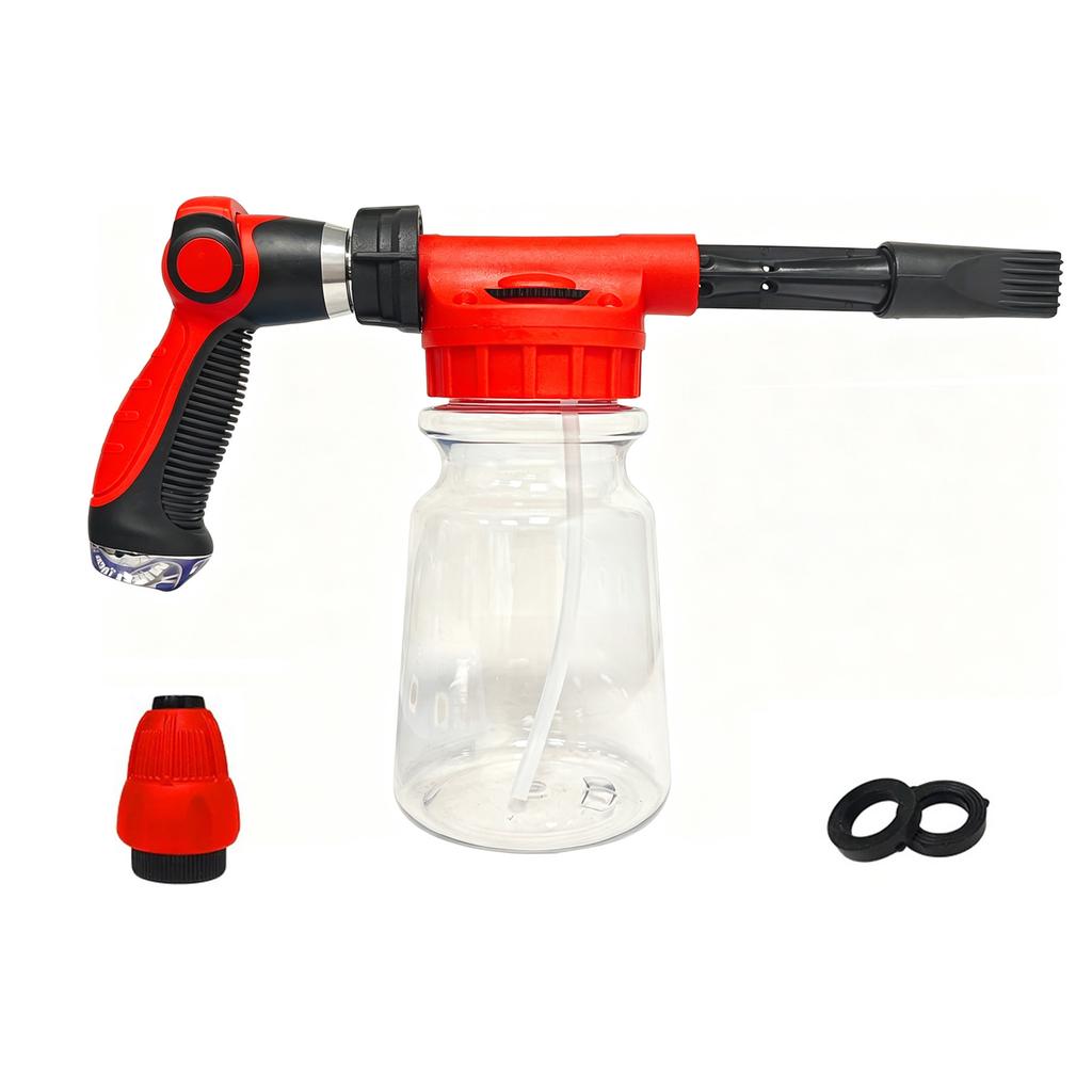 Car Wash Foam Gun Low Pressure Garden Hose Sprayer Adjustable Nozzle