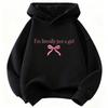 Hoodie Anos 90 Estampado com Letras 'I Am Literally Just A Girl' Estilo Y2k para Crianças Moletom com Capuz Casual Roupas para Meninas