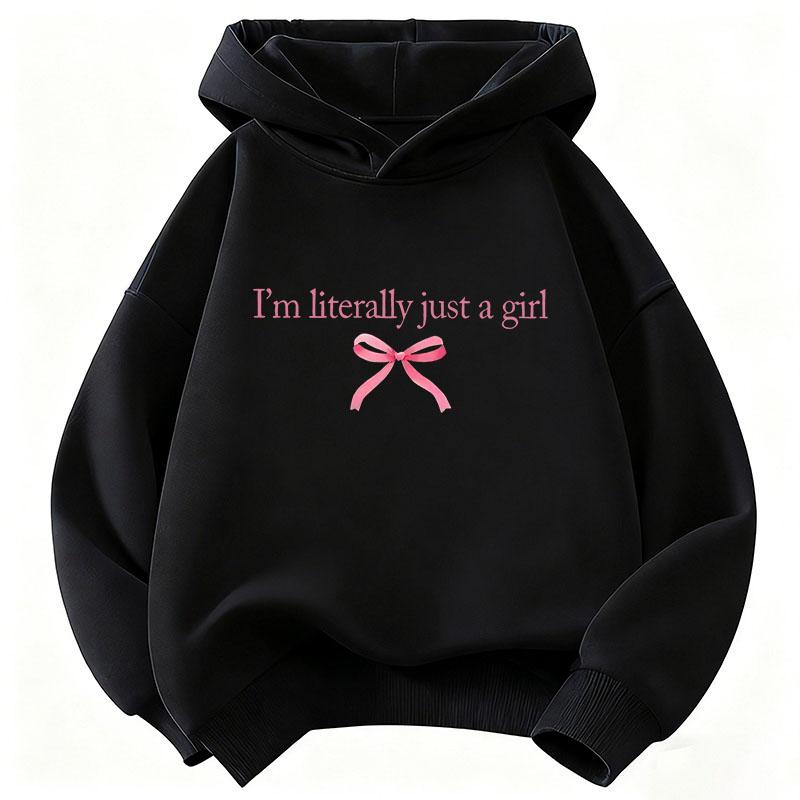 90s I Am Literally Just A Girl Letter Printed Y2k Hoodie Kids Children's Sweatshirt Hoody Casual Hoodies Girls Clothes