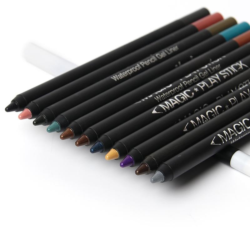 Vibrant Multicolor Eyeshadow Stick Long-Lasting Shimmery and Glittery Eye Makeup Easy-to-Apply Smudge-Proof and Waterproof Eye Shadow Pencil