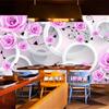 3d Rose Vine Circle Mural Living Room Bedroom Restaurant Tv Background Wall Mural Decoration